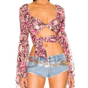 Dundas x Revolve Fleetwood Blouse in Multi Color Floral / XXS